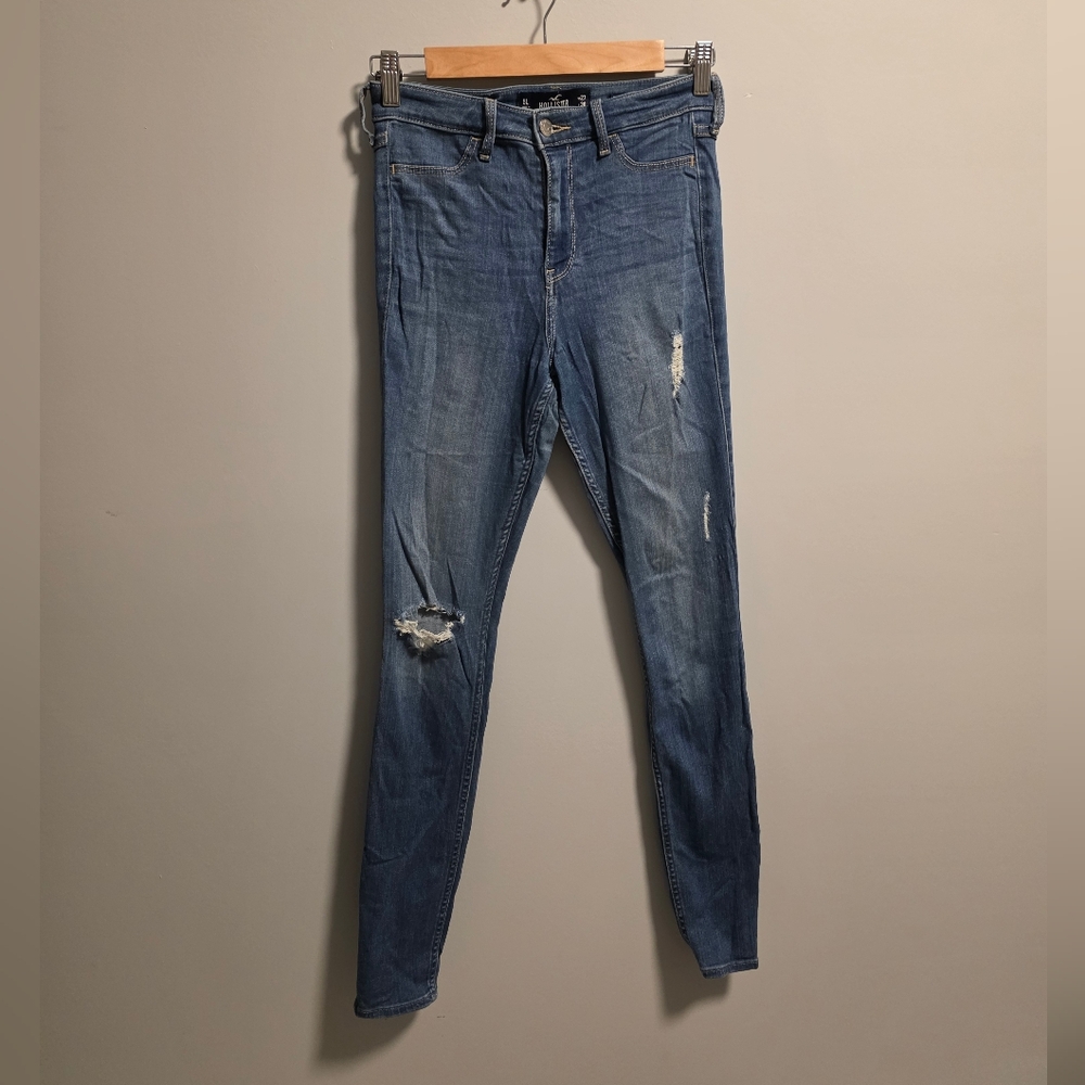 Hollister Women's Skinny Distressed Blue Jeans